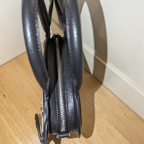 Karl Lagerfeld Leopard Cat Satchel in Cream & Black - Picture 6 of 9